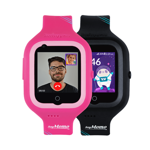 soymomo-kinder-smartwatch-space-2-0-rosa-schwarz-videotelefonie-vorderansicht
