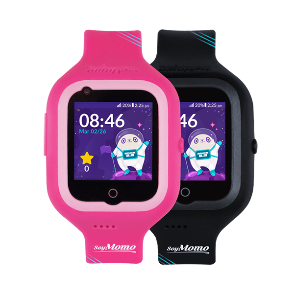 soymomo-kinder-smartwatch-space-2-0-rosa-schwarz-vorderansicht