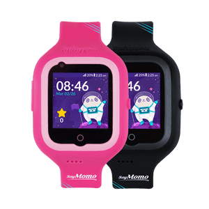 soymomo-kinder-smartwatch-space-2-0-rosa-schwarz-vorderansicht
