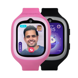 soymomo-kinder-smartwatch-space-3-0-rosa-schwarz-videotelefonie-vorderansicht